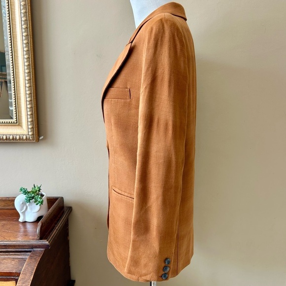 Smythe 90s Blazer in Burnt Sienna Camel Brown Linen Blend ASO Taylor Swift S - Picture 6 of 16